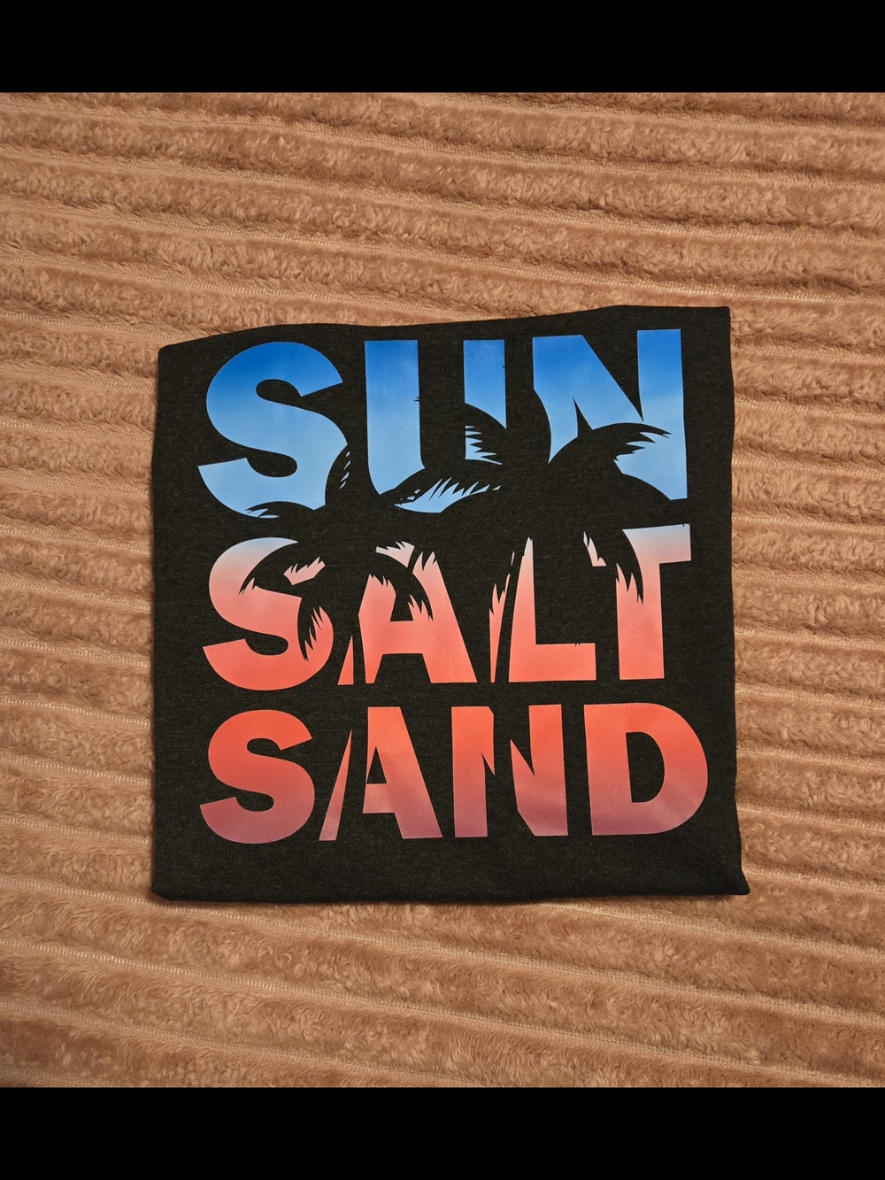 Buy 2 Get 1 Free!! SUN SALT SAND Gradient Graphic Charcoal Gray Racerback Tank - Picture 4 of 4